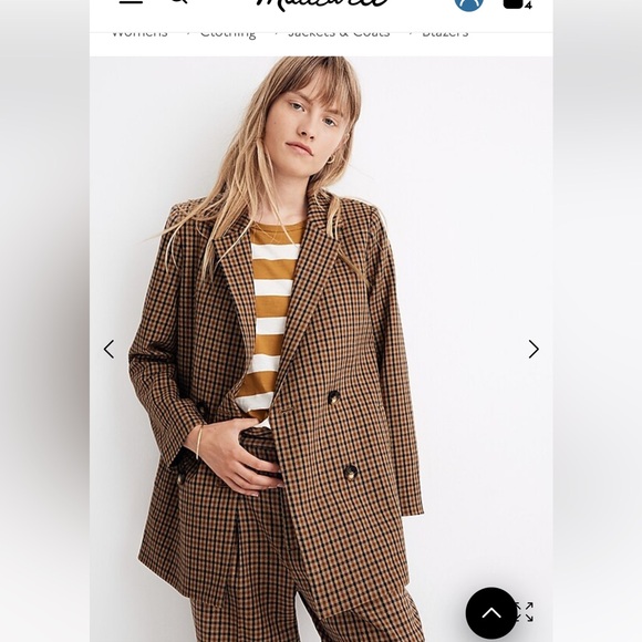 Madewell Caldwell Double Breasted Blazer in Desert Check - Picture 8 of 9